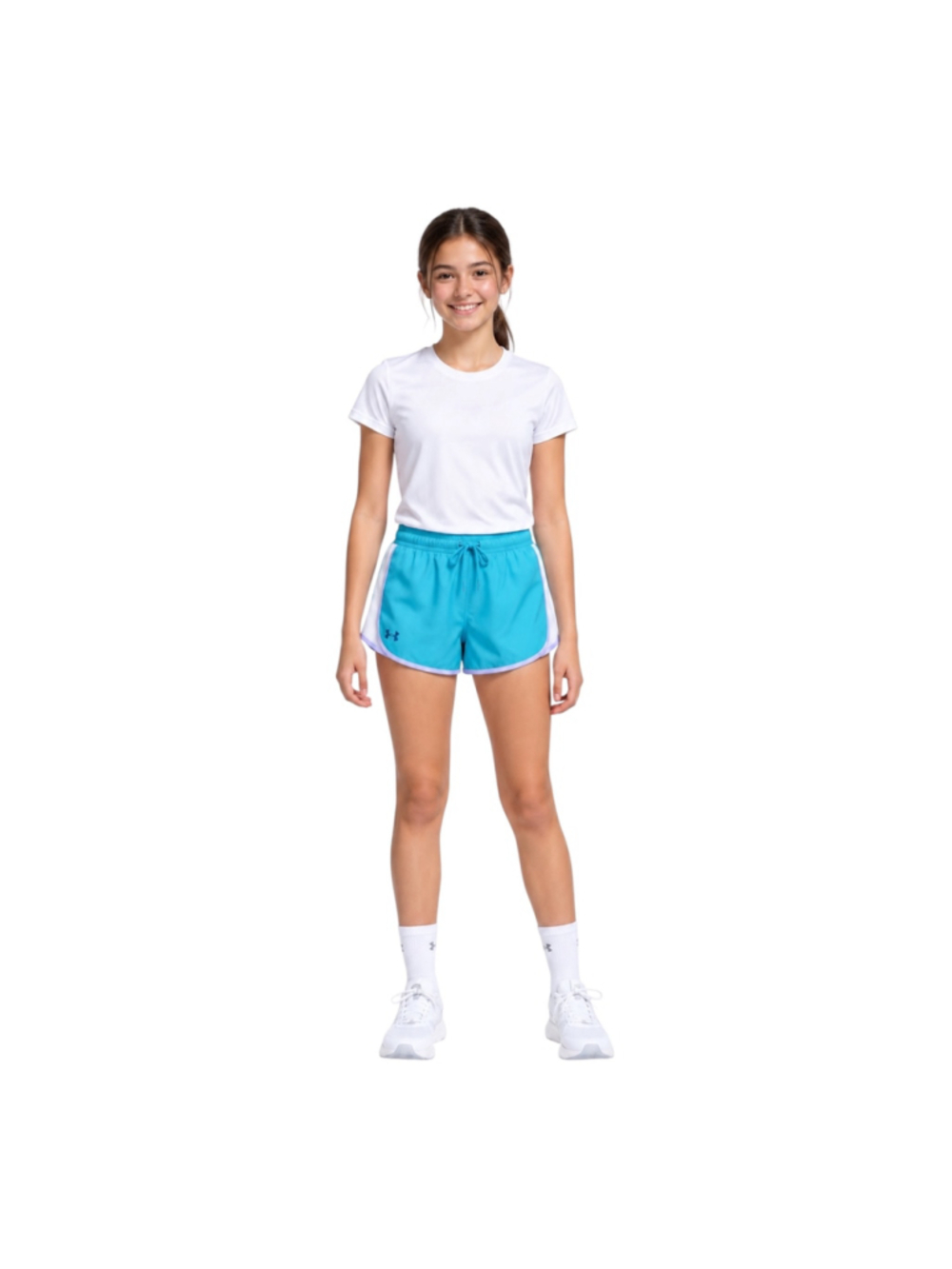 Under Armour Girls Fly-By Shorts Youth XL Turquoise Blue NWT